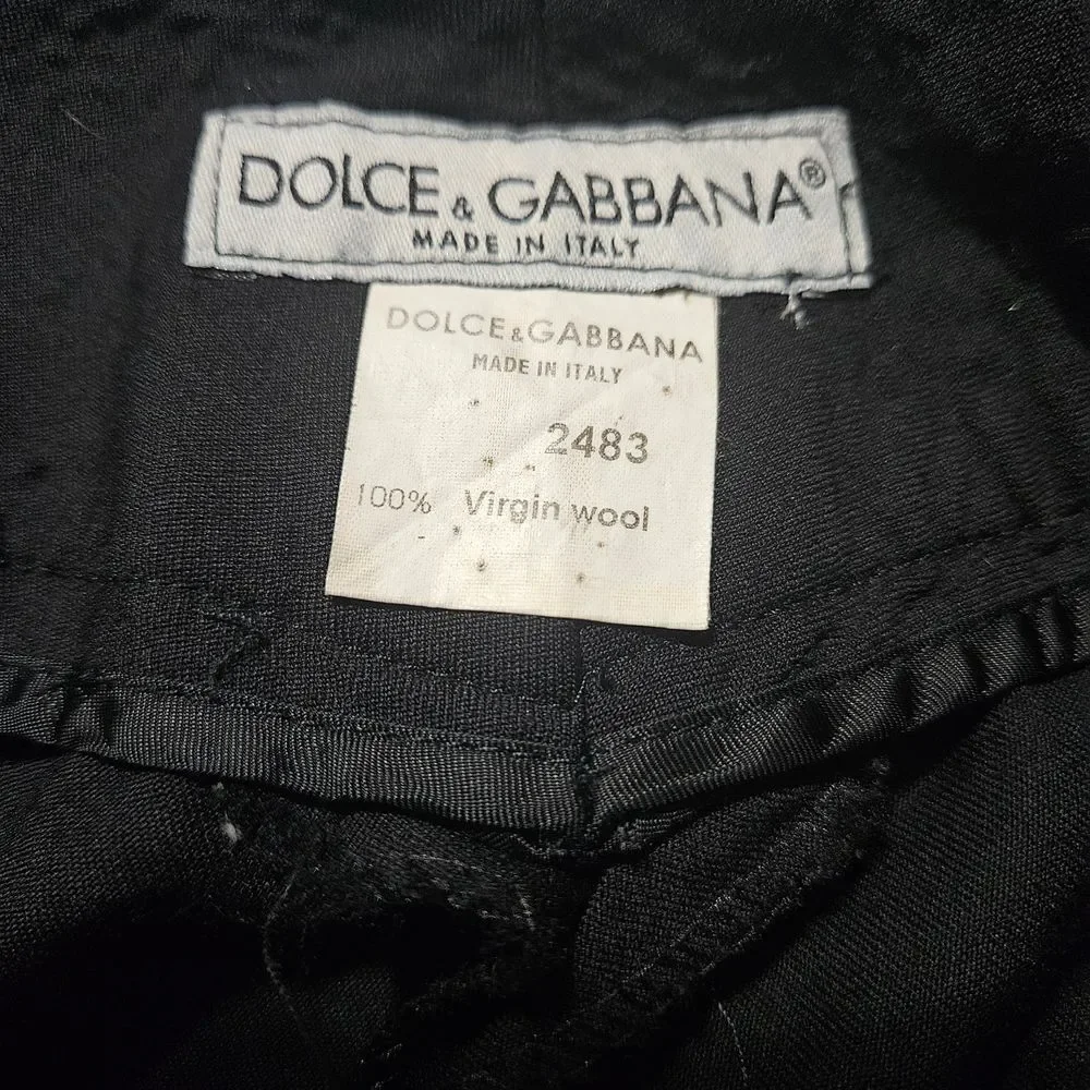 ​Dolce & Gabbana Black 100% Virgin Wool Straight Leg Trousers